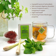 Mint Digestion Tea with Lemongrass & Greek Saffron, Refreshing & After Meals Tea